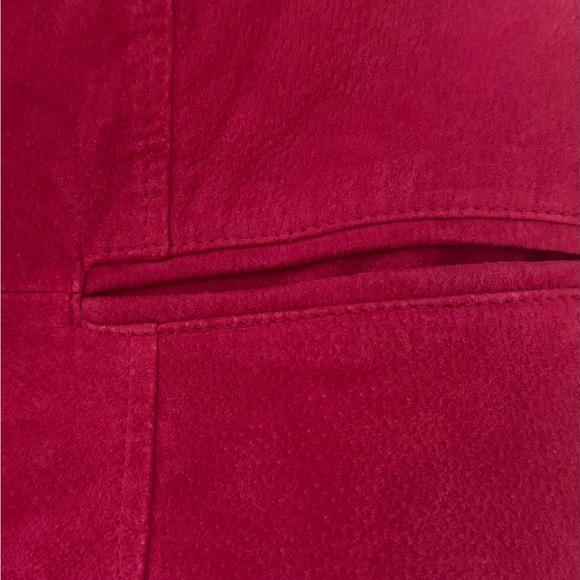 D&Co Genuine Leather Suede Jacket Fuchsia Pink Women’s Sz M Washable Chic - Picture 6 of 9